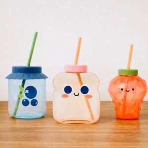 Target Bullseye Playground SET OF 3 Strawberry, Toast, & Blueberry Kids Tumblers